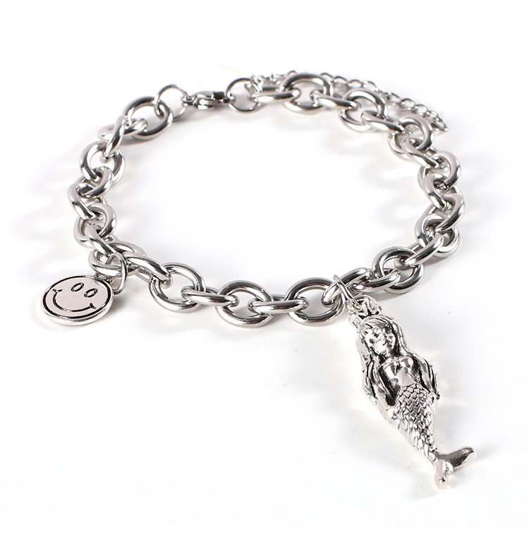 Fashion 304 Stainless Steel Jewelry Chain Charms Bracelet for Women Men