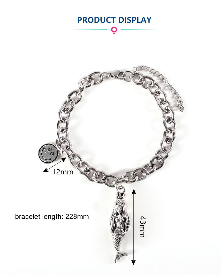 Fashion 304 Stainless Steel Jewelry Chain Charms Bracelet for Women Men