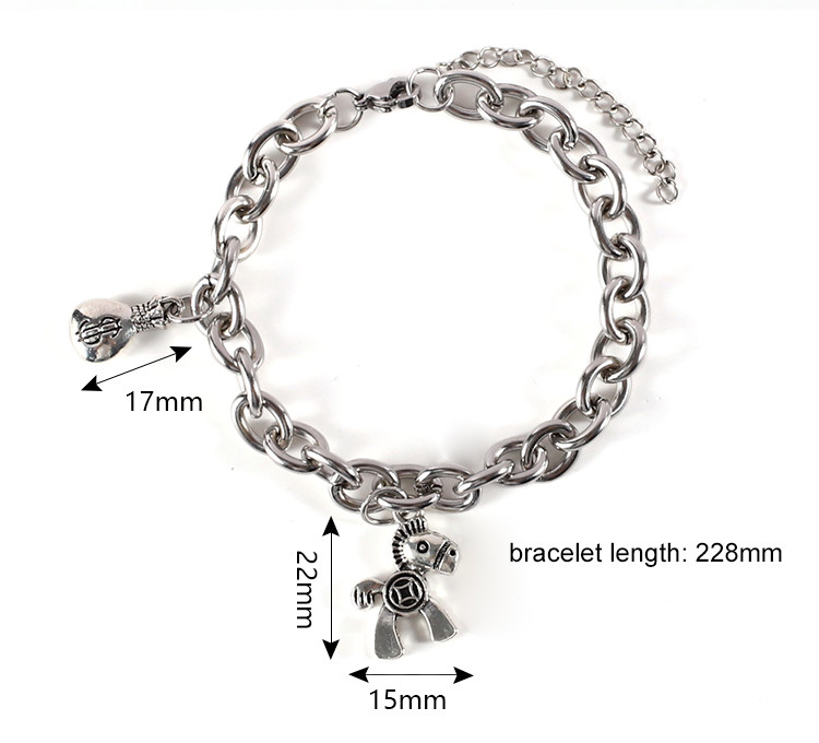 Fashion 304 Stainless Steel Jewelry Chain Charms Bracelet for Women Men