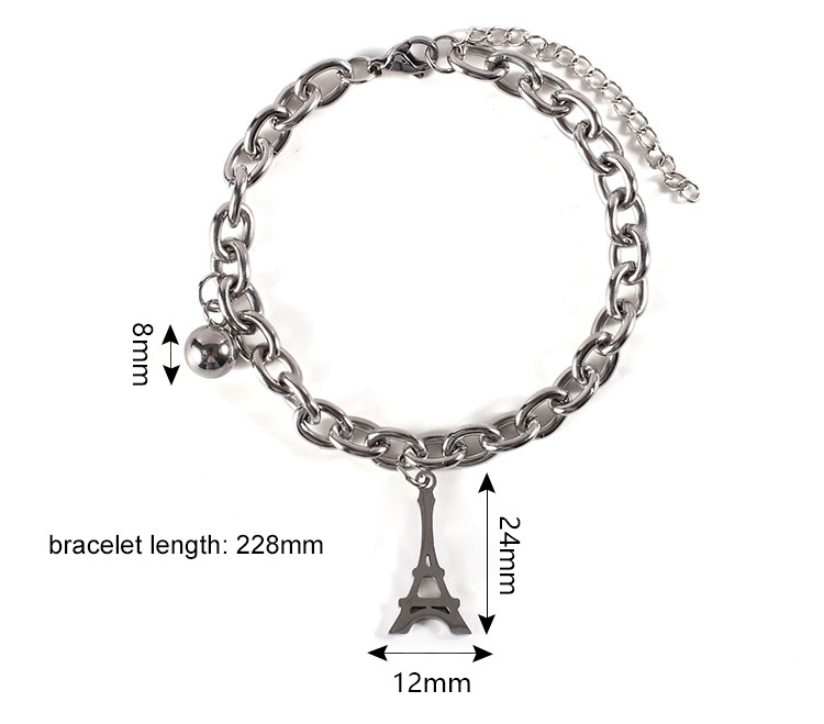 Fashion 304 Stainless Steel Jewelry Chain Charms Bracelet for Women Men