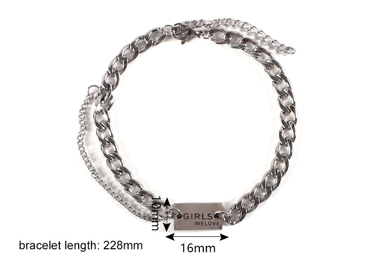 Fashion 304 Stainless Steel Jewelry Chain Charms Bracelet for Women Men