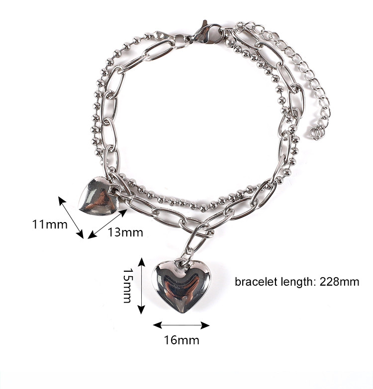 Fashion 304 Stainless Steel Jewelry Chain Charms Bracelet for Women Men