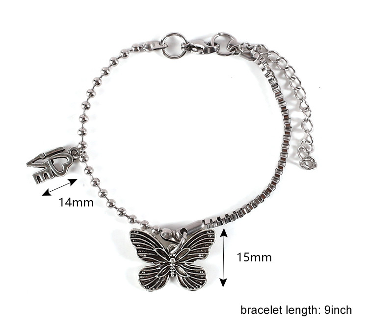 High Quality 304 Stainless Steel Chain HipHop Charms Bracelet Bangles