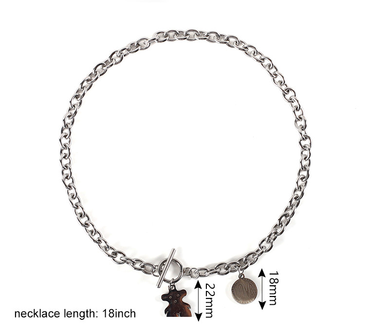 High Quality 304 Stainless Steel OT Buckle Charms Necklace