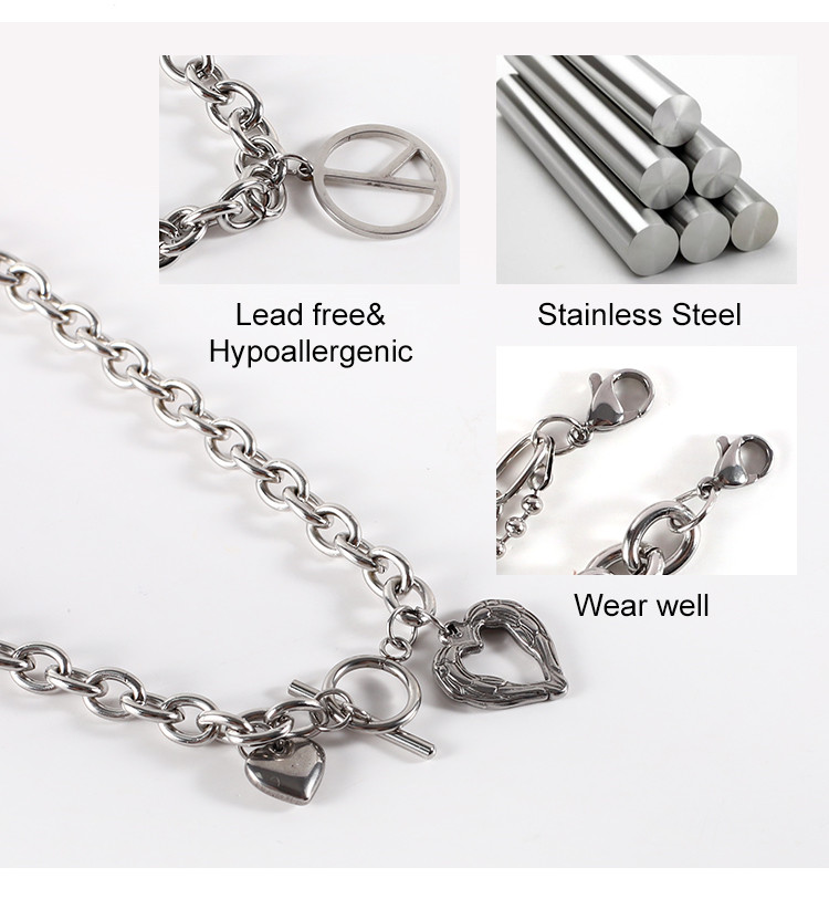 New Arrival 304 Stainless Steel Chain Charms Necklace