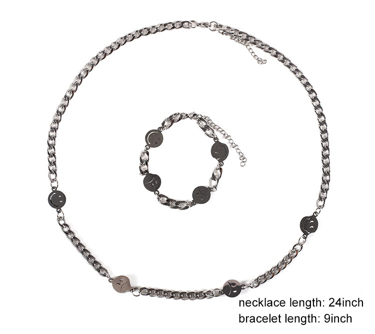 Fashion 304 Stainless Steel Bracelet Necklace Jewelry Set