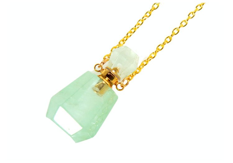 Natural Green Aventurine Essential Oil Bottle Necklace