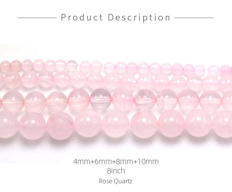 2020 Hot Selling 4mm 6mm 8mm 10mm Rose Quartz Gemstone Loose Round Natural Stone Beads for DIY Jewelry Making