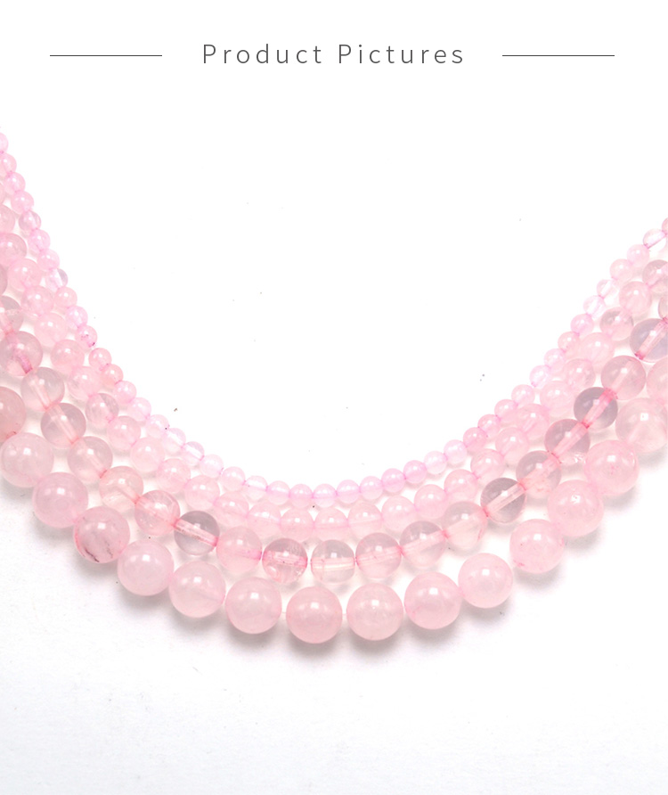 2020 Hot Selling 4mm 6mm 8mm 10mm Rose Quartz Gemstone Loose Round Natural Stone Beads for DIY Jewelry Making