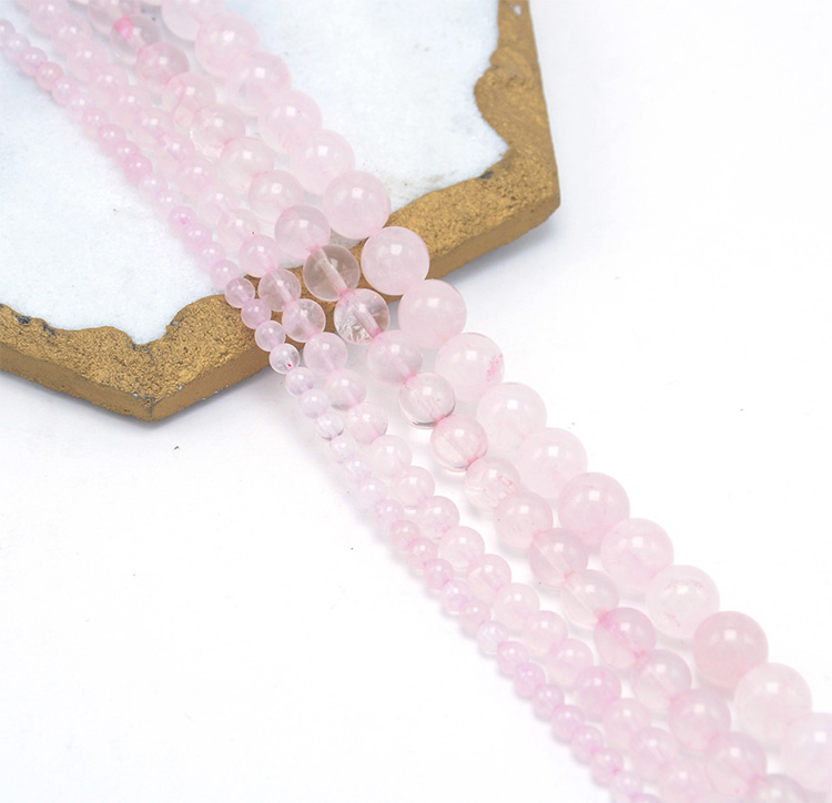 2020 Hot Selling 4mm 6mm 8mm 10mm Rose Quartz Gemstone Loose Round Natural Stone Beads for DIY Jewelry Making