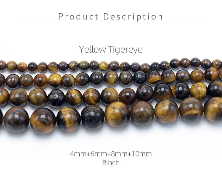 Hot Selling 4mm 6mm 8mm 10mm High Quality Yellow Tigereye Round Beads Jewelry Beads for Bracelet