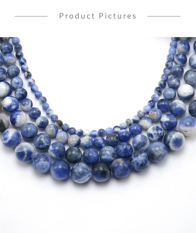 Wholesale 4/6/8/10mm Natural Stone Sodalite Round Beads for DIY Jewelry Making