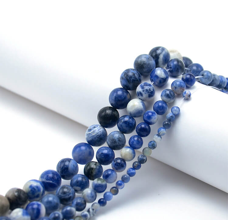 Wholesale 4/6/8/10mm Natural Stone Sodalite Round Beads for DIY Jewelry Making