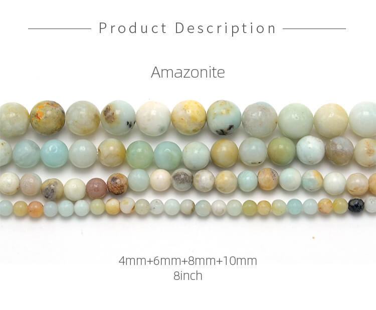 High Quality 4mm 6mm 8mm 10mm Amazonite Round Jewelry Beads for DIY Jewelry Making