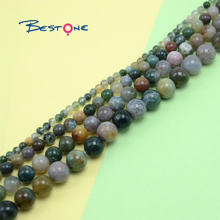 Jewelry Making Supplier 4/6/8/10mm Indian Agate Round Natural Stone Beads for DIY Jewelry Making