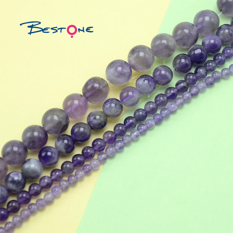 Hot Sell 4/6/8/10mm High Quality Natural Amethyst Round Jewelry Natural Stone Beads for DIY Jewelry Making