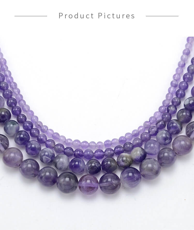 Hot Sell 4/6/8/10mm High Quality Natural Amethyst Round Jewelry Natural Stone Beads for DIY Jewelry Making