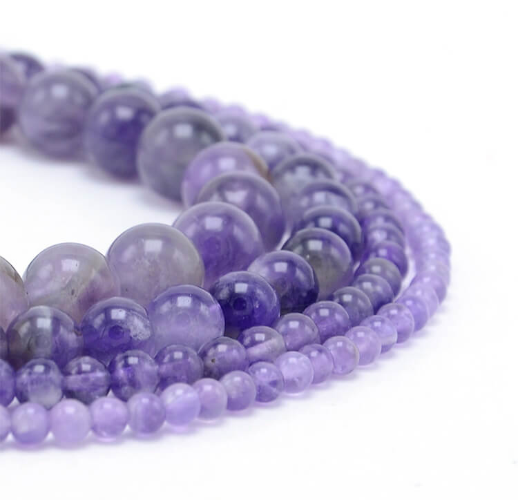 Hot Sell 4/6/8/10mm High Quality Natural Amethyst Round Jewelry Natural Stone Beads for DIY Jewelry Making