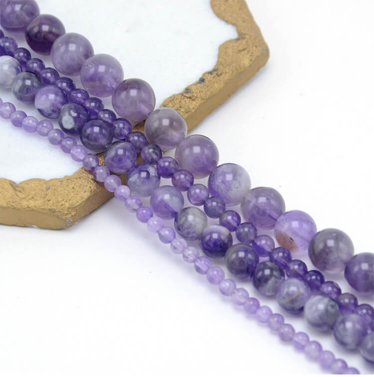 Hot Sell 4/6/8/10mm High Quality Natural Amethyst Round Jewelry Natural Stone Beads for DIY Jewelry Making