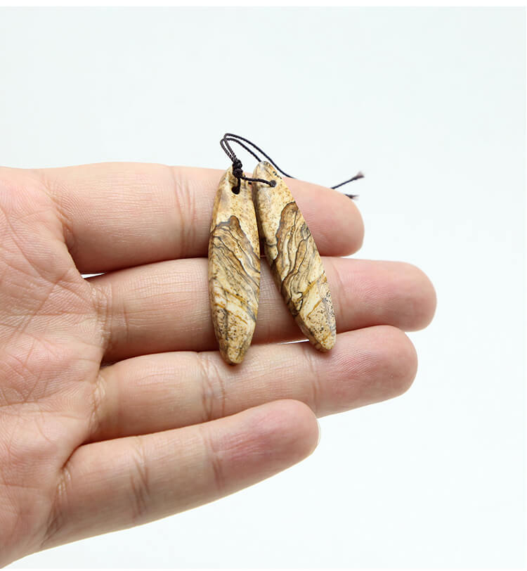 Wholesale Natural Picture Jasper Gem Pendant for DIY Jewelry Gemstone Necklace Making