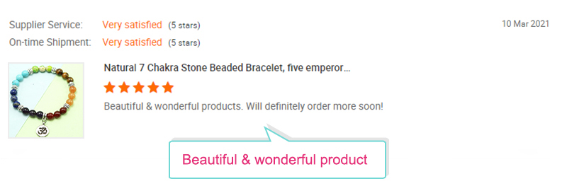 Evelyn | Country: United States | Product: Chakra Stone Beaded Bracelet