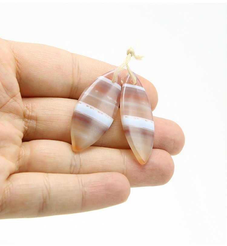 Natural Striped Agate Gem Pendant for DIY Jewelry Gemstone Necklace Making