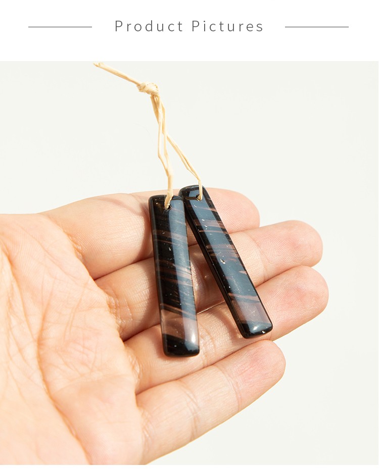 Natural Striped Obsidian Gem Pendant for DIY Jewelry Gemstone Necklace Making