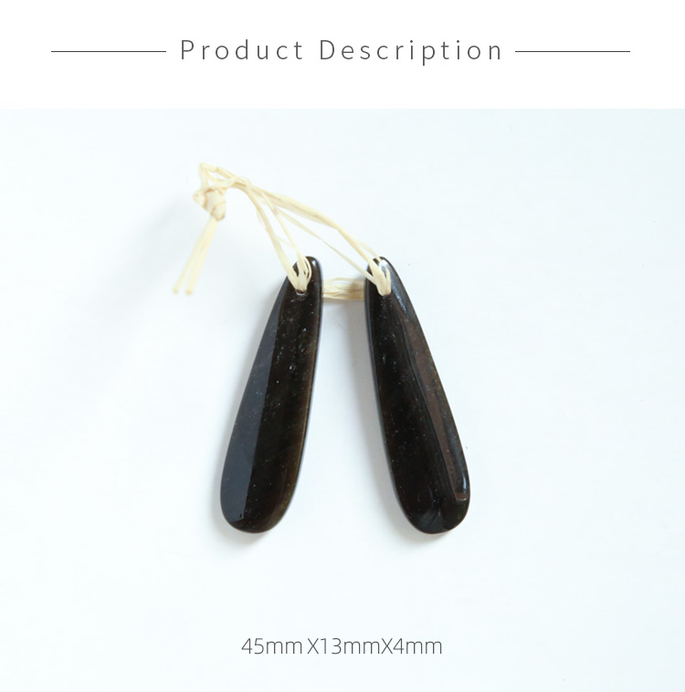 Black Agate Gem Pendant for DIY Jewelry Gemstone Necklace Making