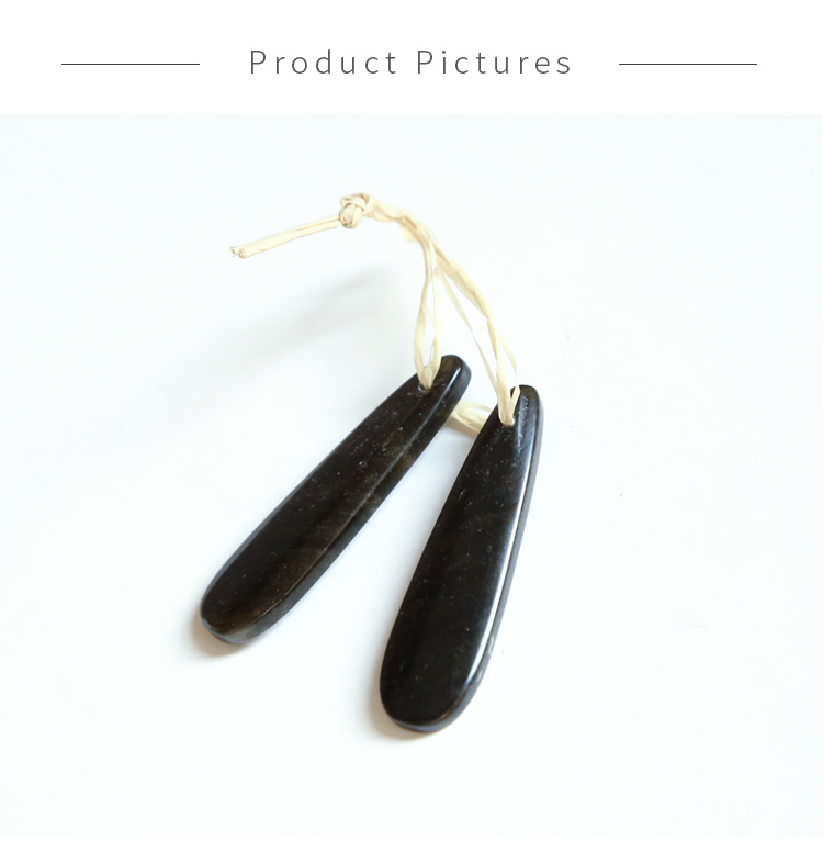 Black Agate Gem Pendant for DIY Jewelry Gemstone Necklace Making