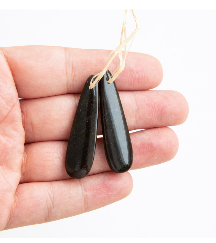 Black Agate Gem Pendant for DIY Jewelry Gemstone Necklace Making