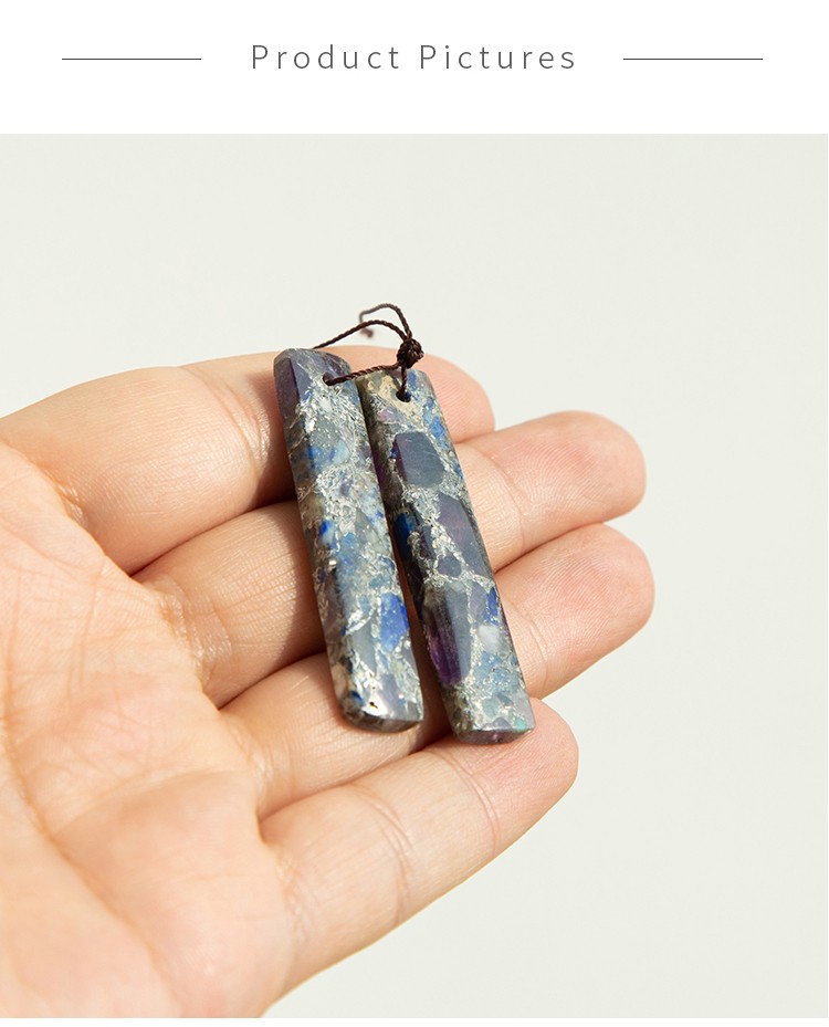 Premium Composite Lapis w/ Amethyst Gem Pendant for DIY Jewelry Gemstone Necklace Making