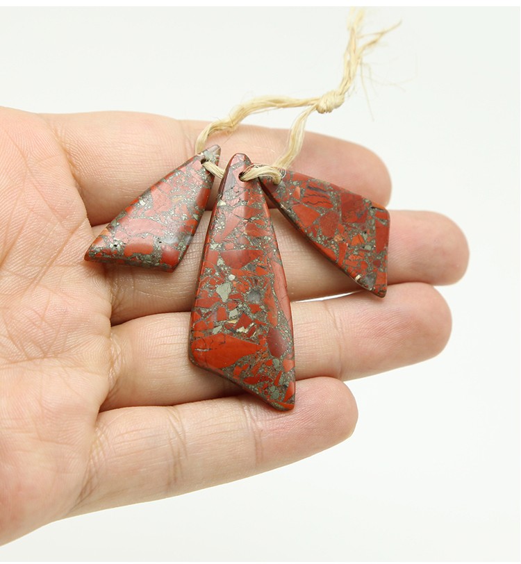 Red Jasper Gem Pendant for DIY Jewelry Gemstone Necklace Making