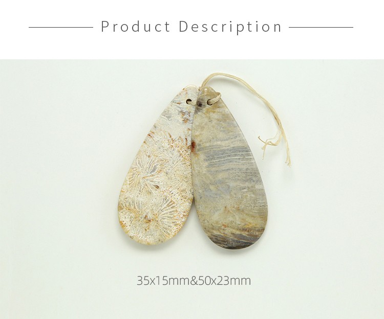 Fossilized Coral  Gem Pendant for DIY Jewelry Gemstone Necklace Making