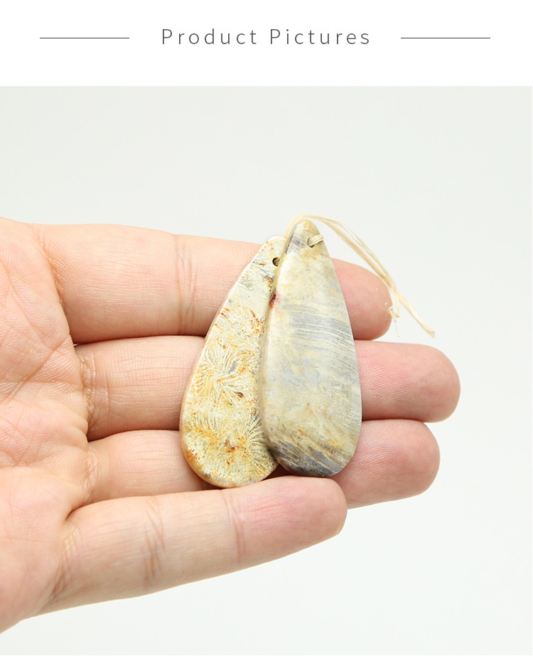 Fossilized Coral  Gem Pendant for DIY Jewelry Gemstone Necklace Making