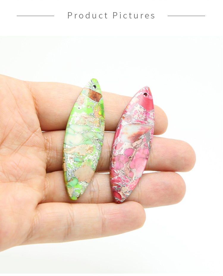 Multi Color Impression Jasper Imperial Jasper Gem Pendant for DIY Jewelry Gemstone Necklace Making