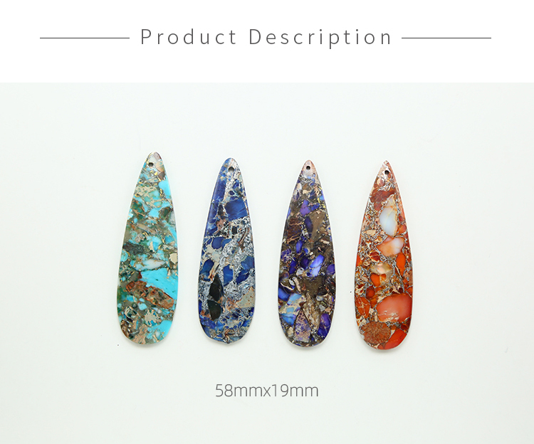 Multi Color Impression Jasper Imperial Jasper Gem Pendant for DIY Jewelry Gemstone Necklace Making