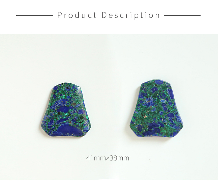 Composite Malachite w/ Lapis Gem Pendant for DIY Jewelry Gemstone Necklace Making