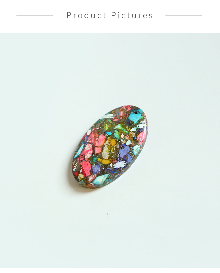 Colorful Imperial Jasper Impression Jasper Gem Pendant for DIY Jewelry Gemstone Necklace Making
