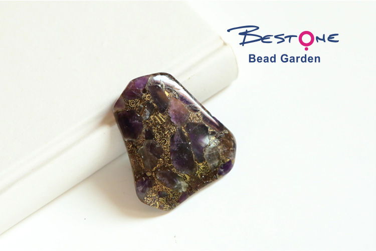 Composite Amethyst Gem Pendant for DIY Jewelry Gemstone Necklace Making