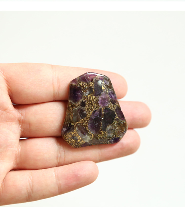 Composite Amethyst Gem Pendant for DIY Jewelry Gemstone Necklace Making