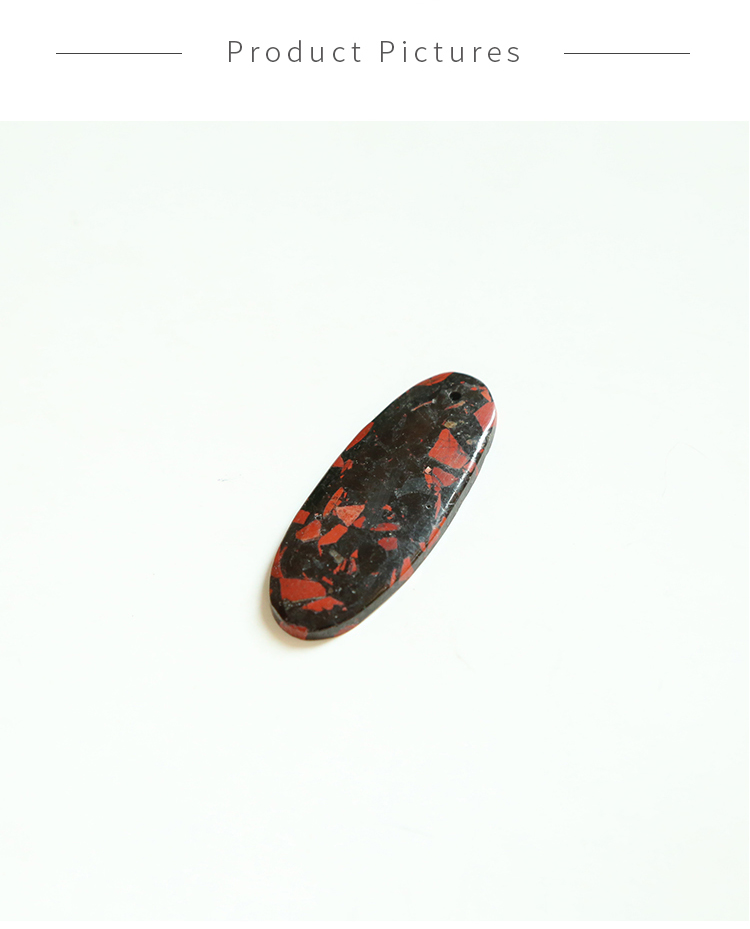 Composite Red Jasper w/ Jet Gem Pendant for DIY Jewelry Gemstone Necklace Making