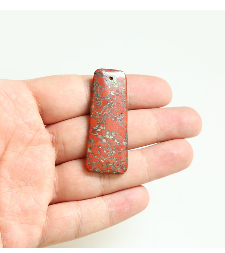 Composite Red Jasper Gem Pendant Trapezoid for DIY Jewelry Gemstone Necklace Making