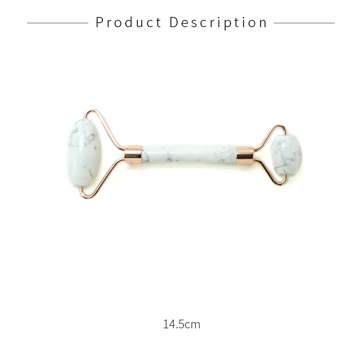 Hot Sell Face Roller Gift Beauty Stick with White Howlite Gemstone Skin Care Beauty Product with Gold Plated