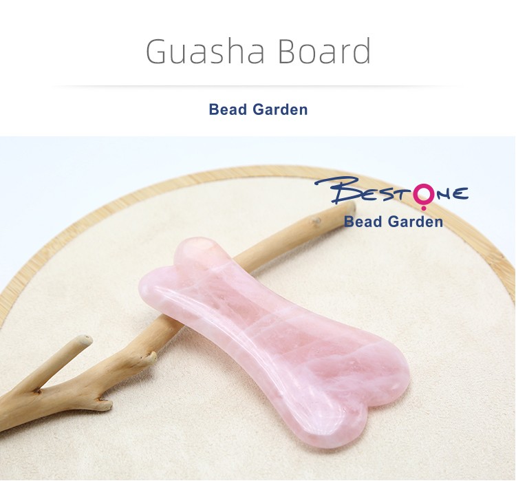 Natural Rose Quartz Gua Sha Scraping Gemstone Face Slimming Massage Tool Gift