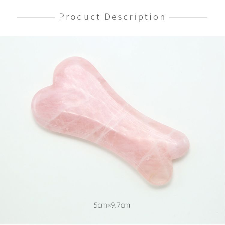 Natural Rose Quartz Gua Sha Scraping Gemstone Face Slimming Massage Tool Gift