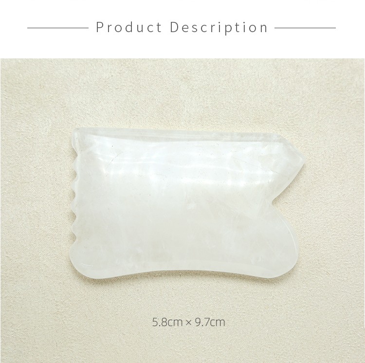 Natural Rock Crystal Gua Sha Scraping Gemstone Face Slimming Massage Tool Gift