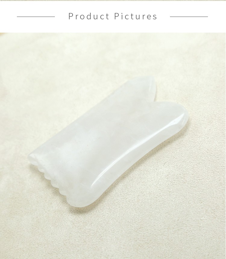 Natural Rock Crystal Gua Sha Scraping Gemstone Face Slimming Massage Tool Gift