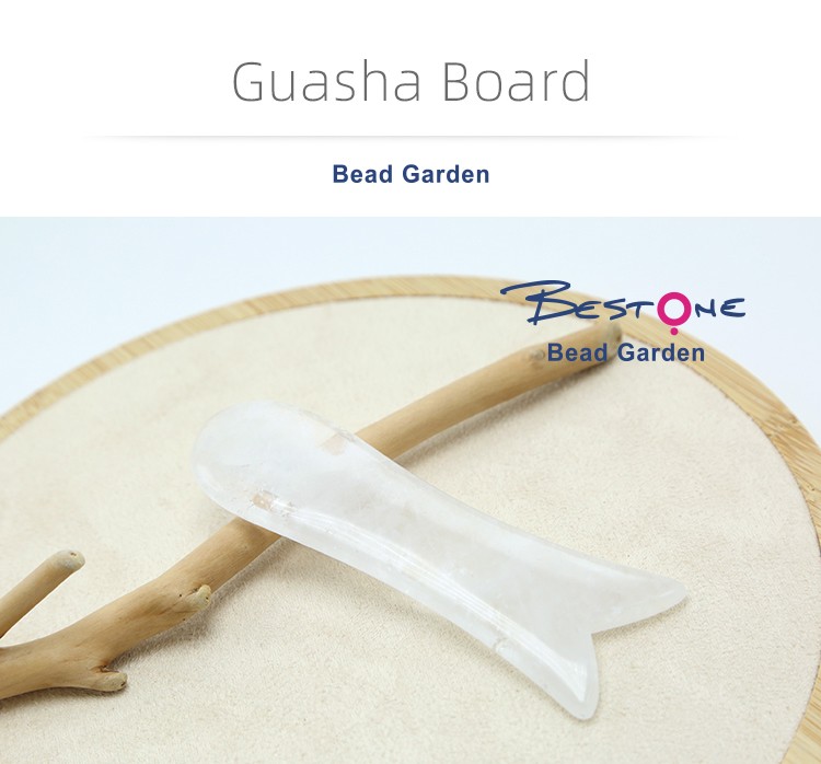 Natural Rock Crystal Gua Sha Scraping Gemstone Face Slimming Massage Tool Gift