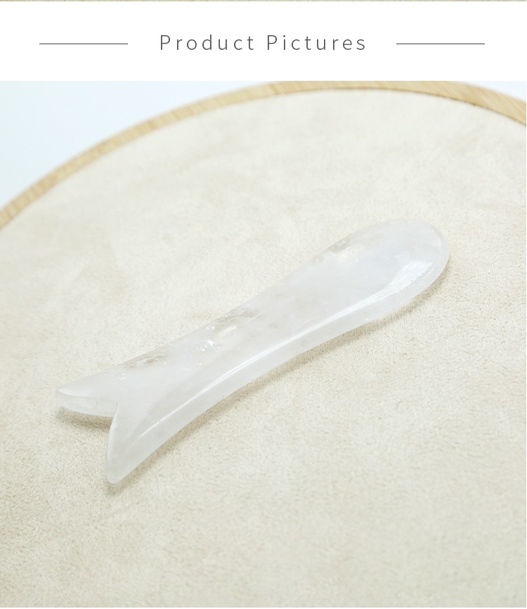 Natural Rock Crystal Gua Sha Scraping Gemstone Face Slimming Massage Tool Gift