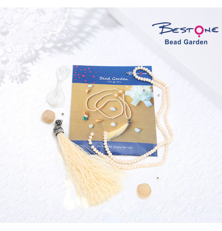 Tassel Necklace DIY Jewelry Loose Beads KIT Glass Bead Necklace Rhinestone Beads